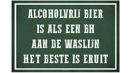 Metalen wandbord | Alcohol vrij bier |